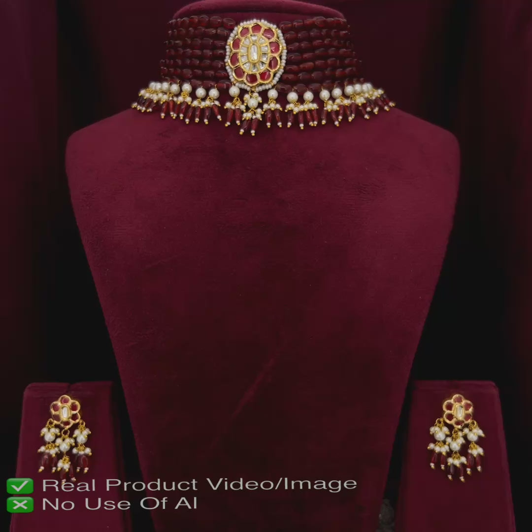 Natural Diamond Polki Choker Set