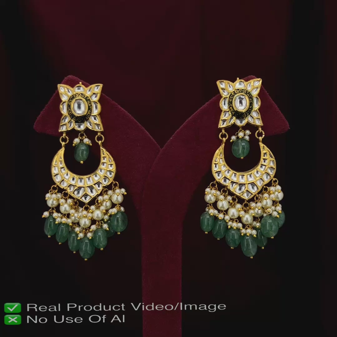 Authentic Natural Polki Earrings with Heritage Appeal