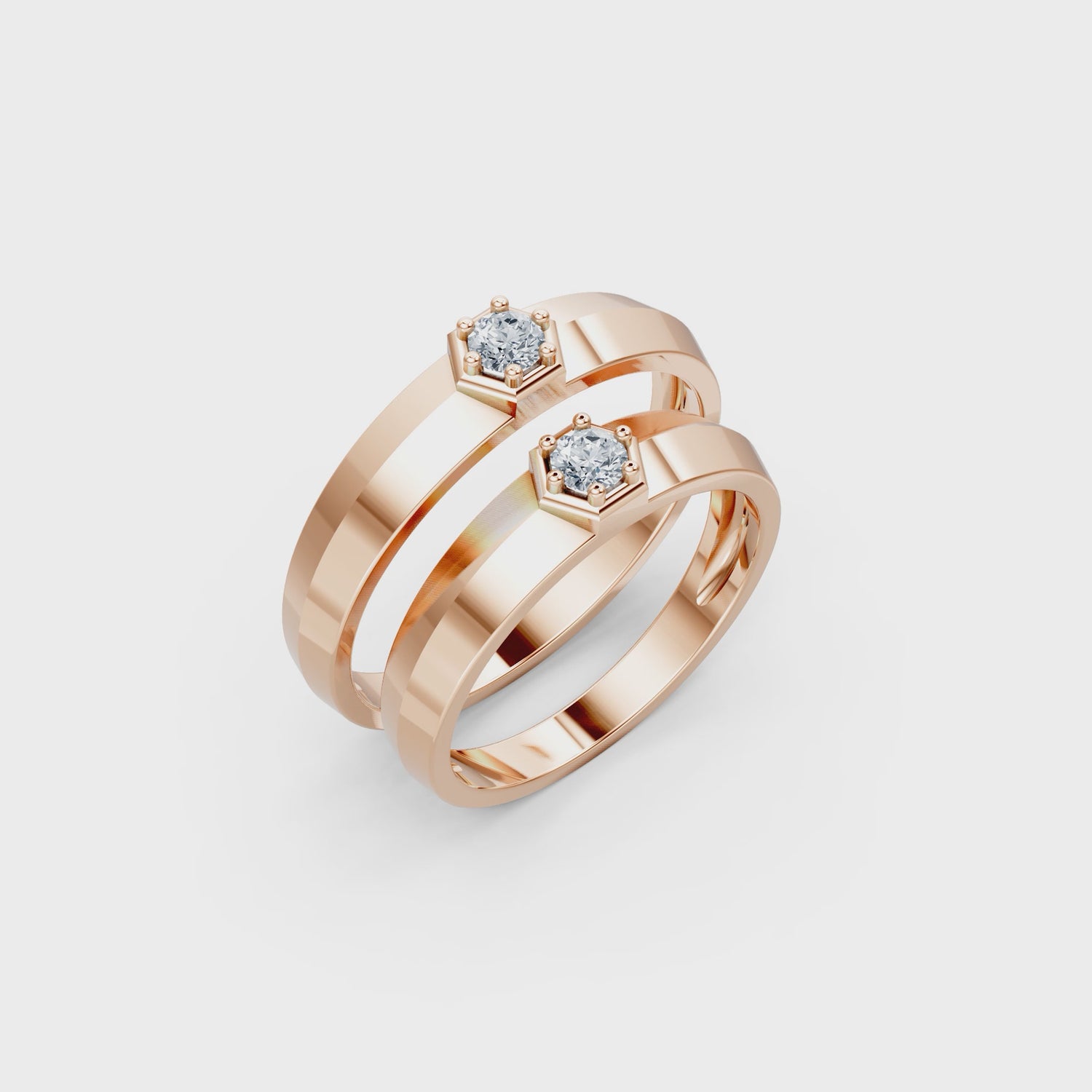 Luve' Bonds – Lab-Grown Diamond Radiance Couple Bands