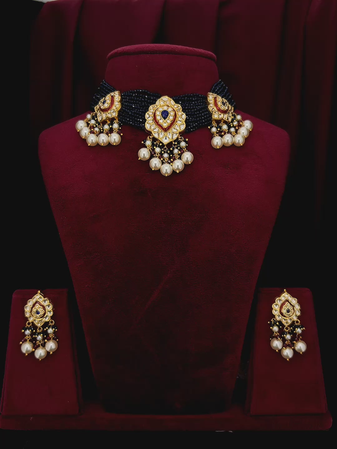 Natural Diamond Polki Necklace Sets Without Patra or Foil