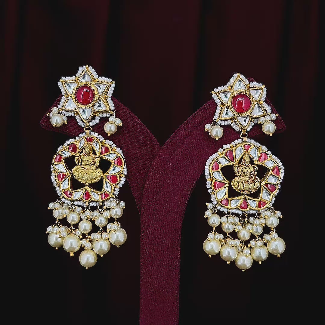 18K Gold Polki Diamond Stud Earrings | Natural Polki