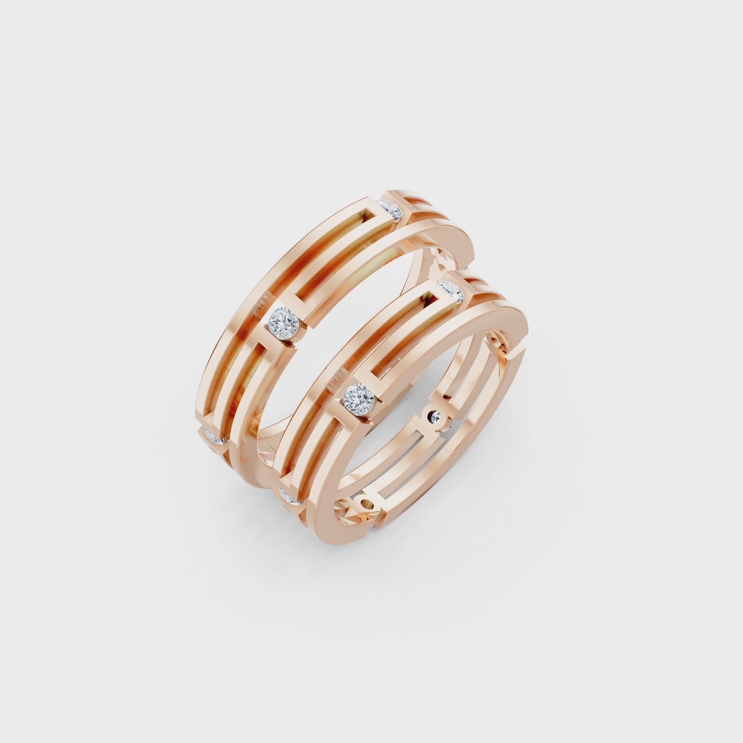 Luve' BondsLab-Grown Diamond Infinity Couple Bands