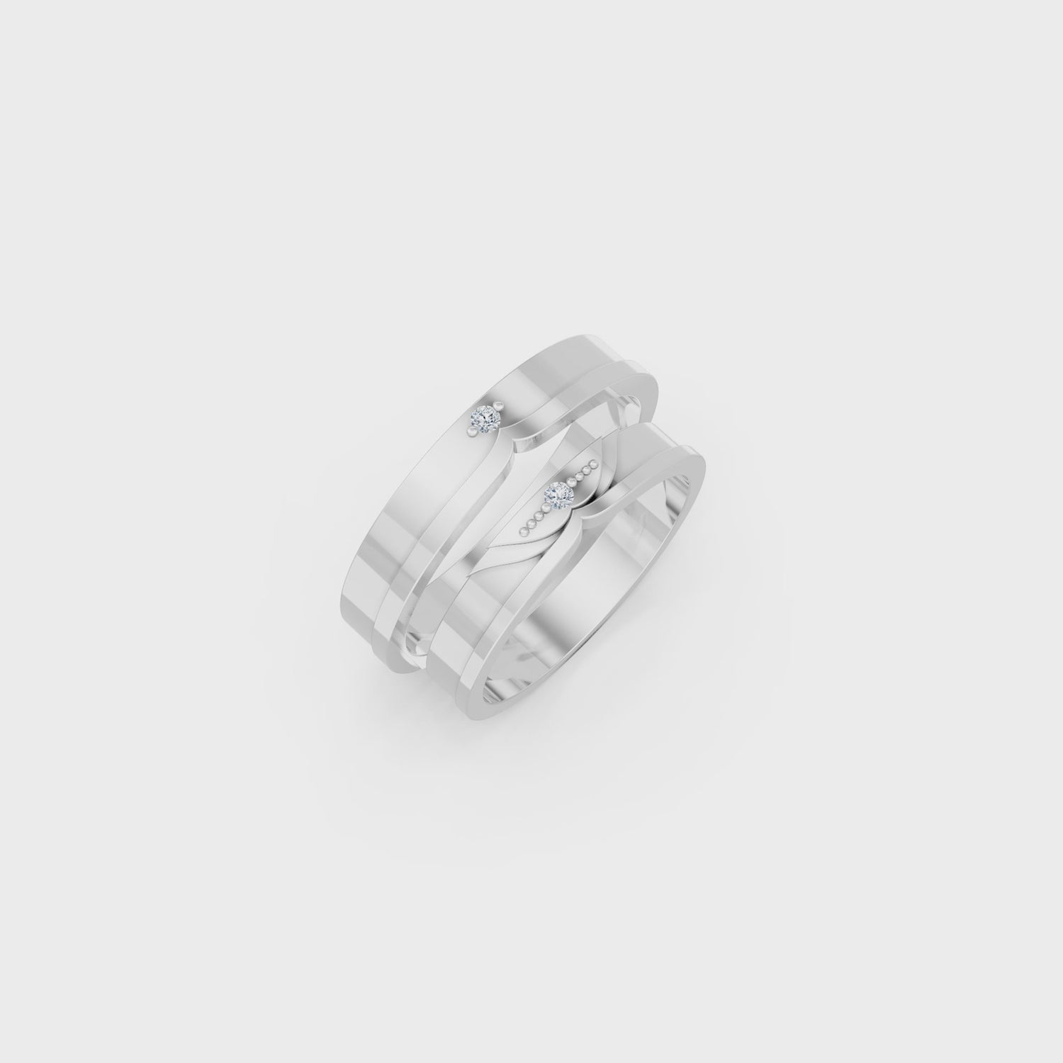 Luve' Bonds – Lab-Grown Diamond Compass Couple Bands