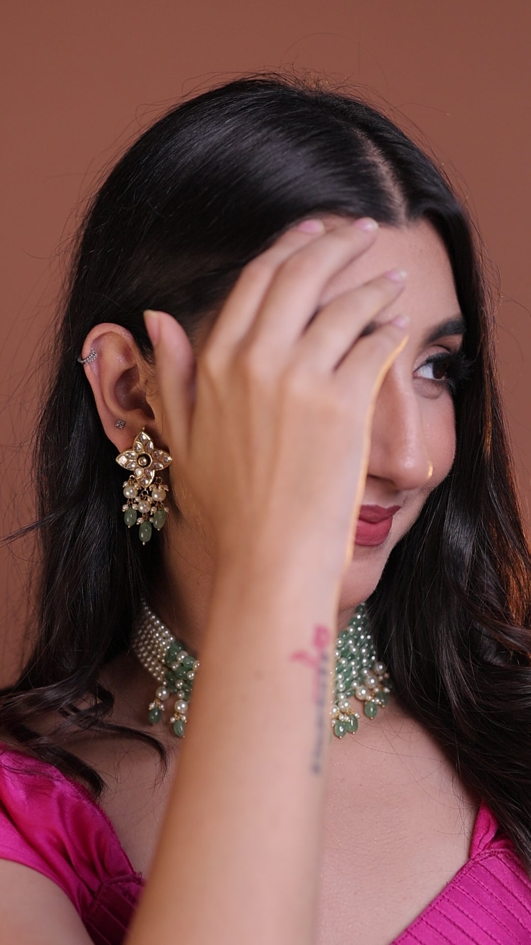 Natural Diamond Polki Choker Set in 18 Karat Gold