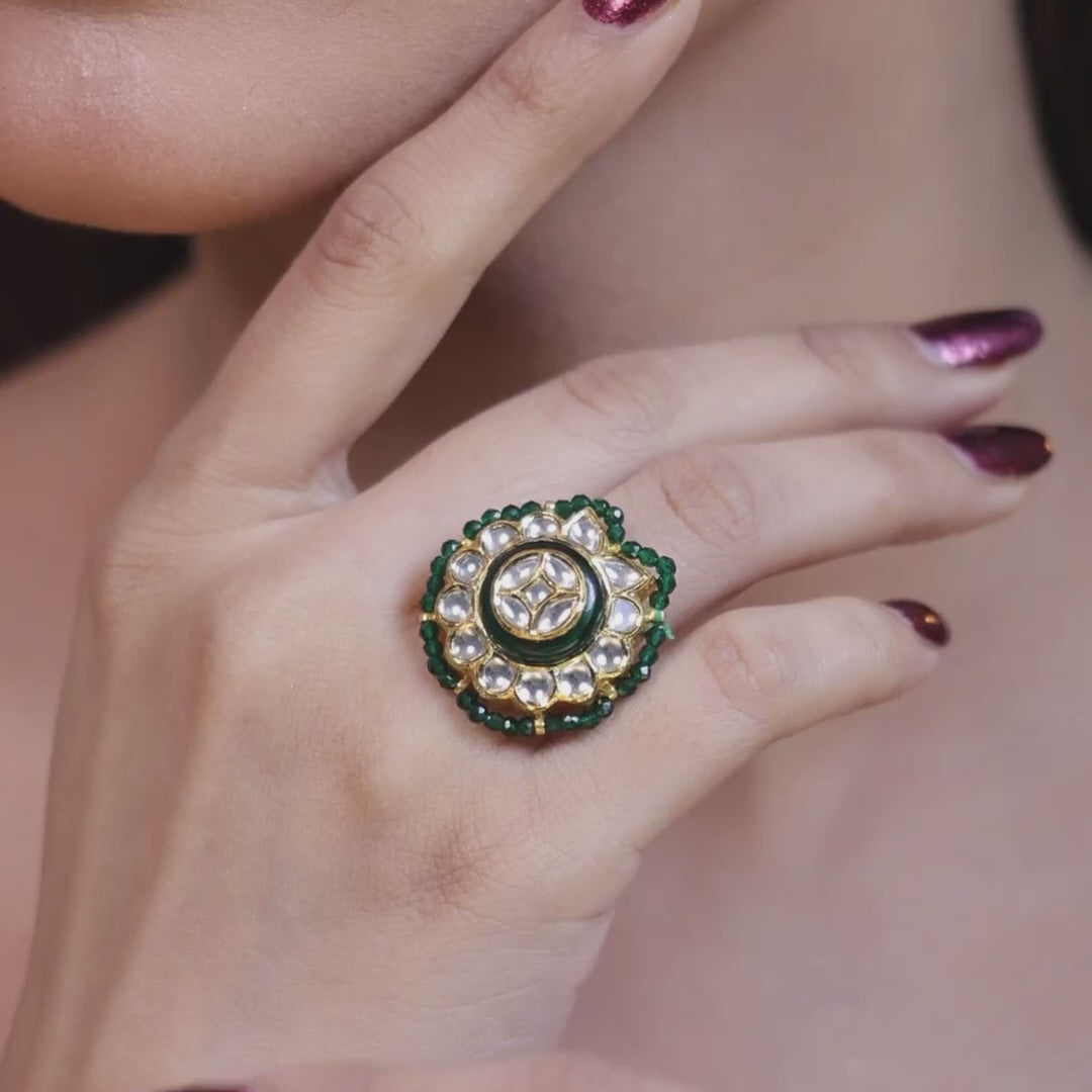 Premium Polki Diamond Gold Rings Online