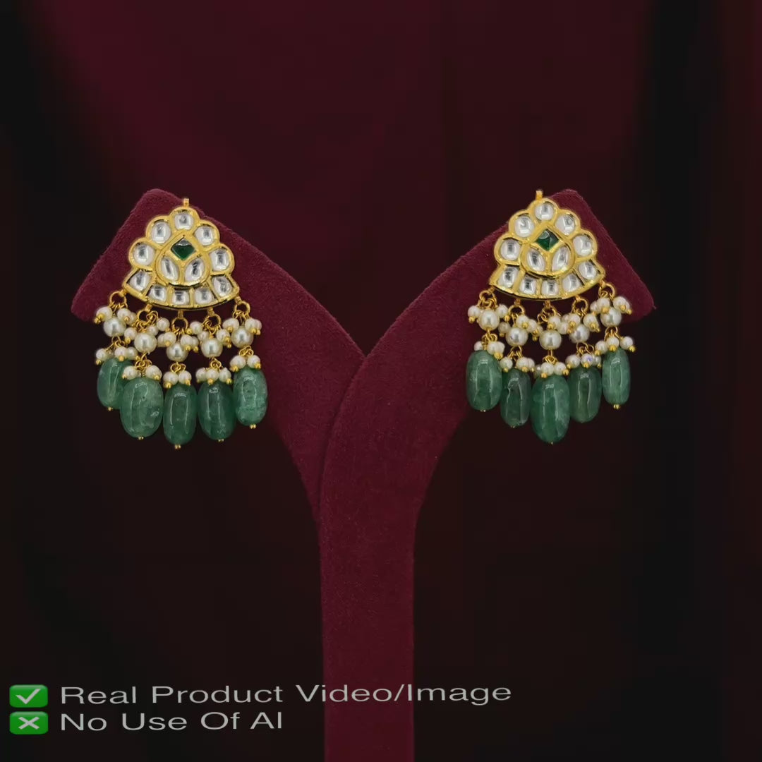 Heritage Natural Polki Earrings in 18 Karat Gold