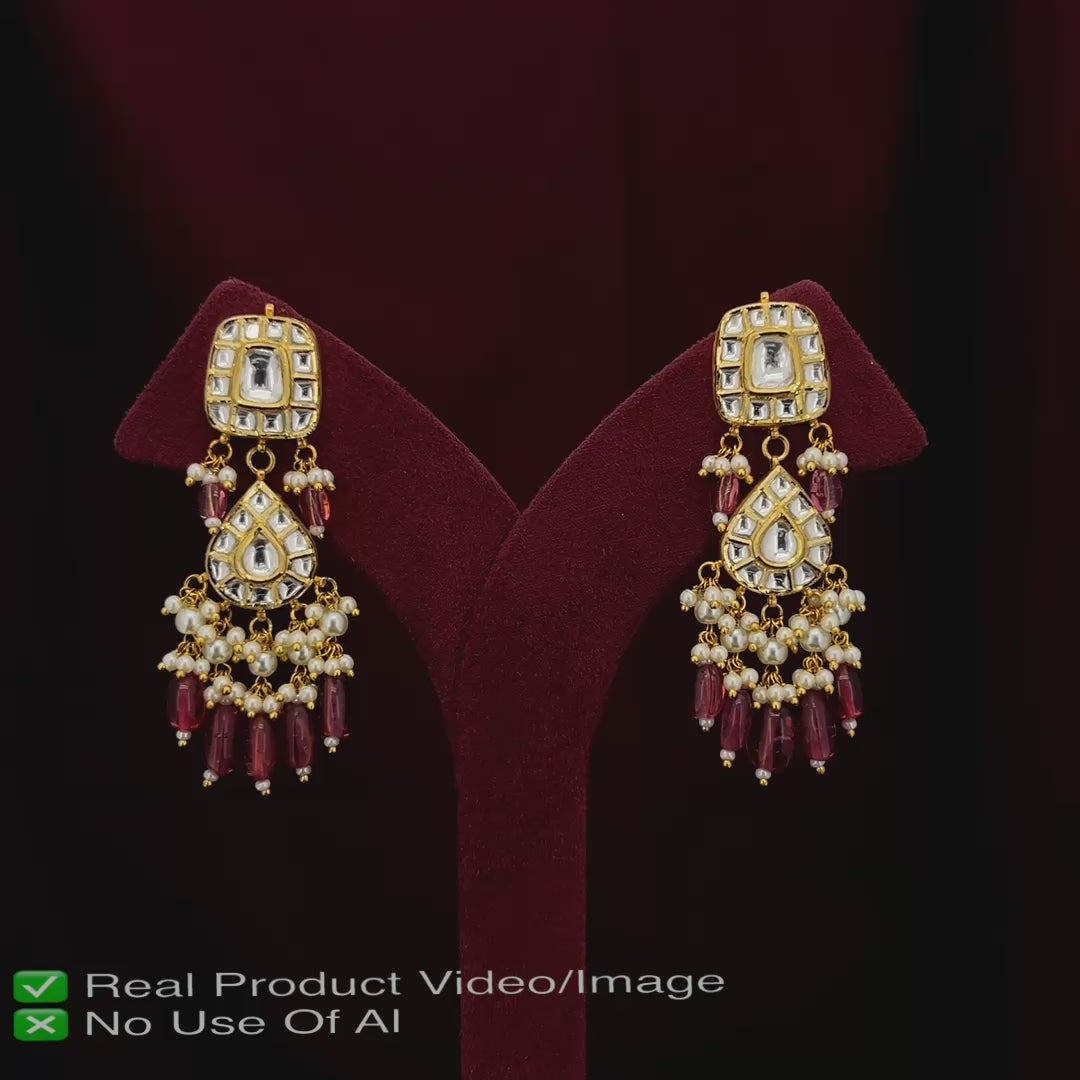 Big Polki Earrings in Solid 18 Karat Gold