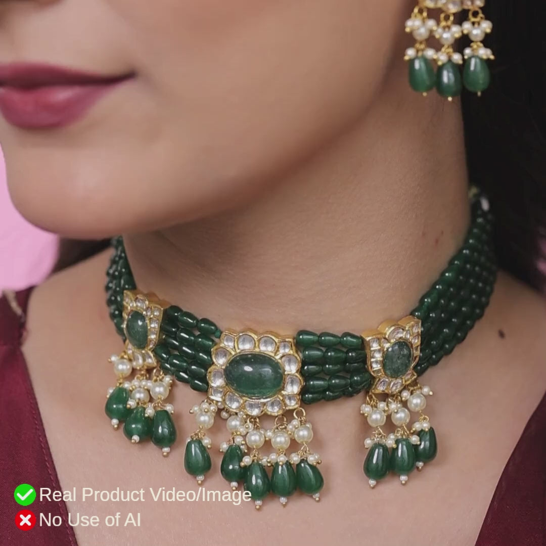 Handcrafted Natural Diamond Polki Necklace Sets