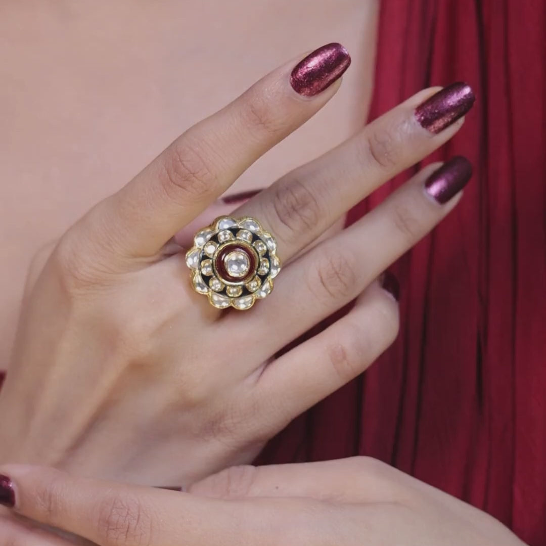Polki Diamond Ring Price | Shop Certified Designs