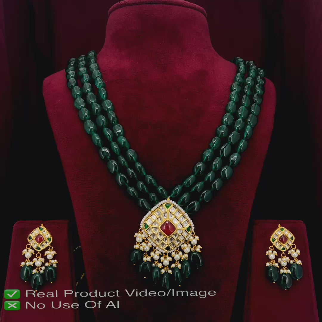 Designer Natural Diamond Polki Necklace Sets