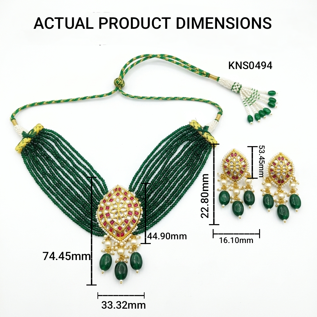 Natural Diamond Polki Necklace Sets with 18K HUID Gold